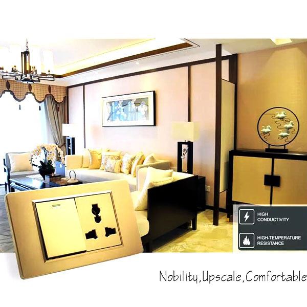 Многофункционално осветление. Голям панел с електрически стенен ключ и контакт